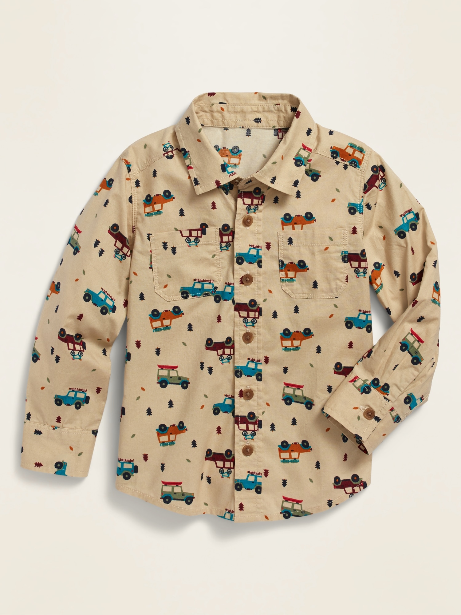 Printed Long-Sleeve Shirt for Toddler Boys