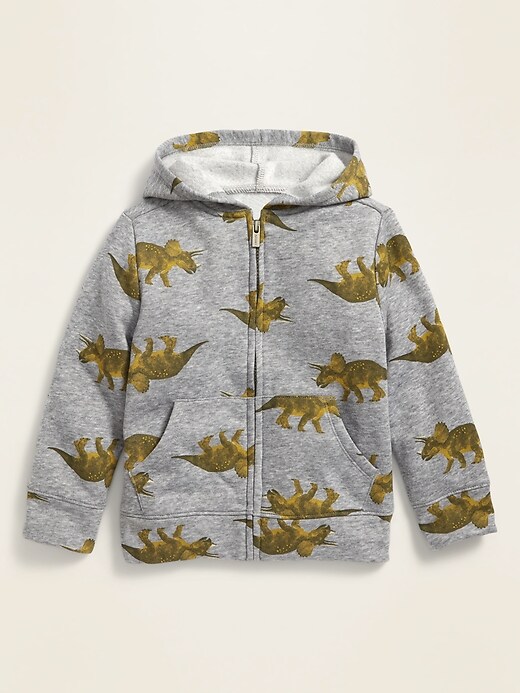 View large product image 1 of 1. Dino-Print Zip Hoodie for Toddler Boys