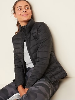 old navy metallic puffer jacket
