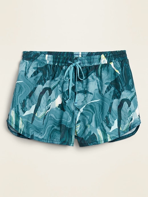 View large product image 2 of 2. Mid-Rise Dolphin-Hem Run Shorts for Women -- 3-inch inseam