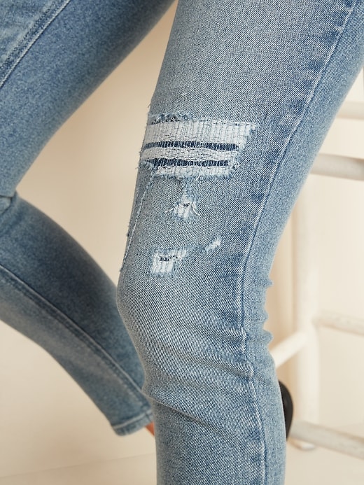 Image number 4 showing, Mid-Rise Rockstar Super Skinny Rip & Repair Jeans for Women