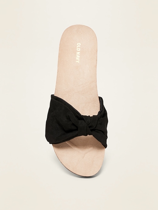Image number 2 showing, Soft-Brushed Faux-Suede Bow-Tie Sandals