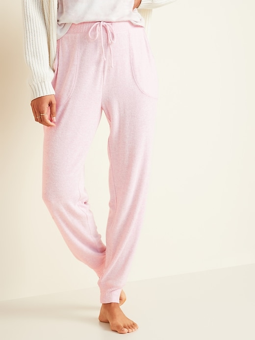 Old Navy Mid-Rise Plush-Knit Jogger Pajamas for Women. 1