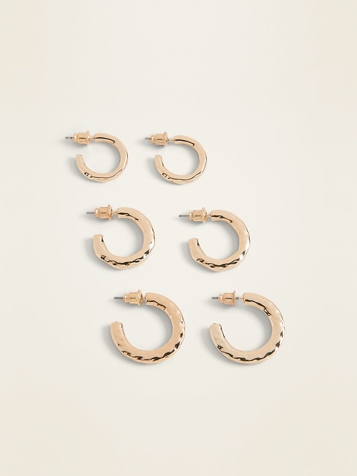 Old Navy Gold-Toned Hoop Earrings 3-Pack for Women. 1