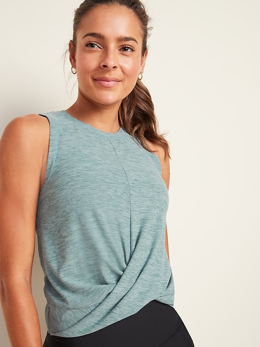 View large product image 1 of 3. Breathe ON Twist-Hem Cropped Tank Top