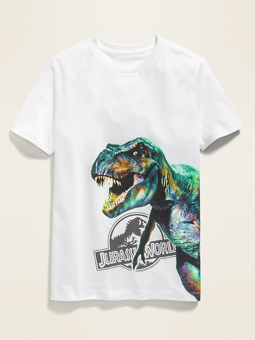 View large product image 1 of 2. Jurassic World&#153 Oversized T-Rex Graphic Gender-Neutral Tee For Kids