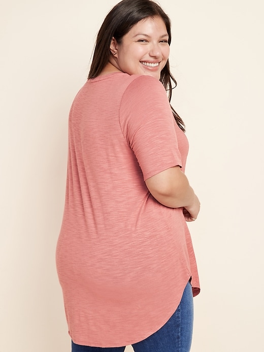 View large product image 2 of 3. Luxe Plus-Size V-Neck Tunic Tee
