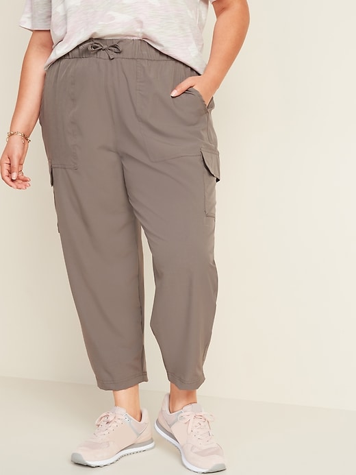 View large product image 1 of 2. High-Waisted StretchTech Utility Plus-Size Ankle Pants