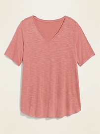 View large product image 3 of 3. Luxe Plus-Size V-Neck Tunic Tee
