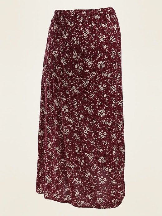 View large product image 1 of 1. Maternity Floral-Print Midi Slip Skirt