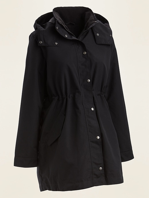 View large product image 1 of 1. Maternity Water-Resistant Hooded Rain Jacket