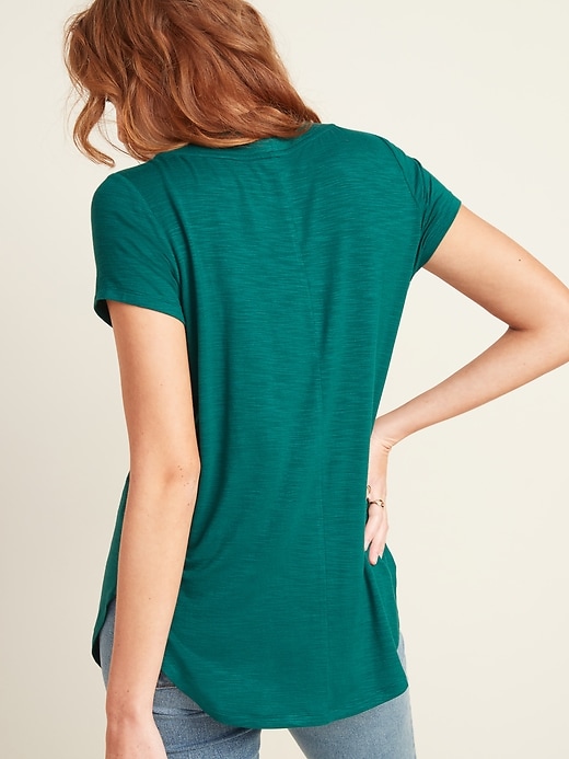 View large product image 2 of 3. Loose Luxe V-Neck Tunic T-Shirt