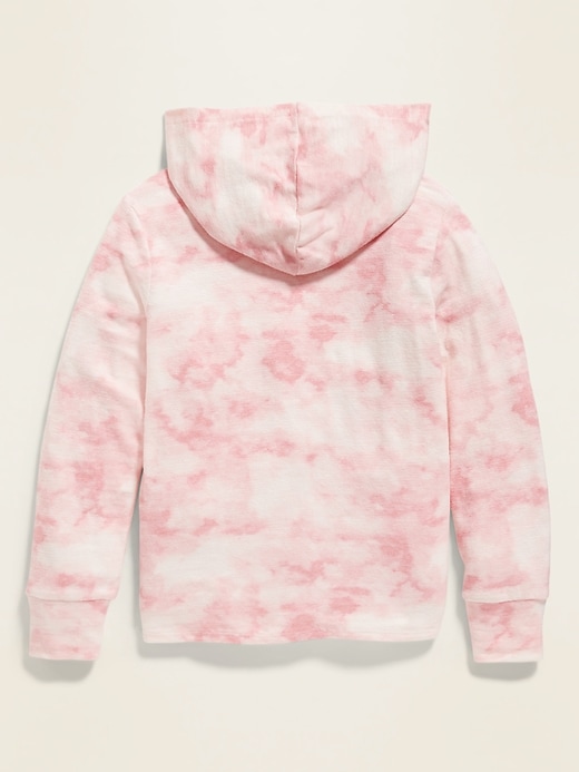 View large product image 2 of 2. Plush-Knit Tie-Front Pullover Hoodie for Girls