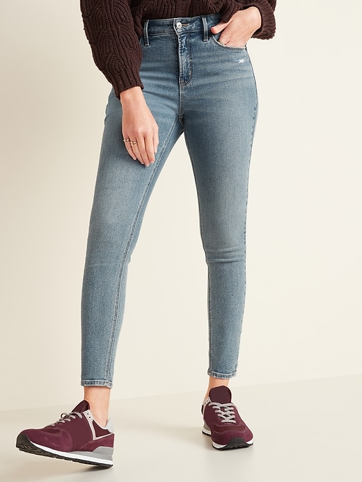 Old Navy - High-Waisted Light-Wash Rockstar Super Skinny Jeans