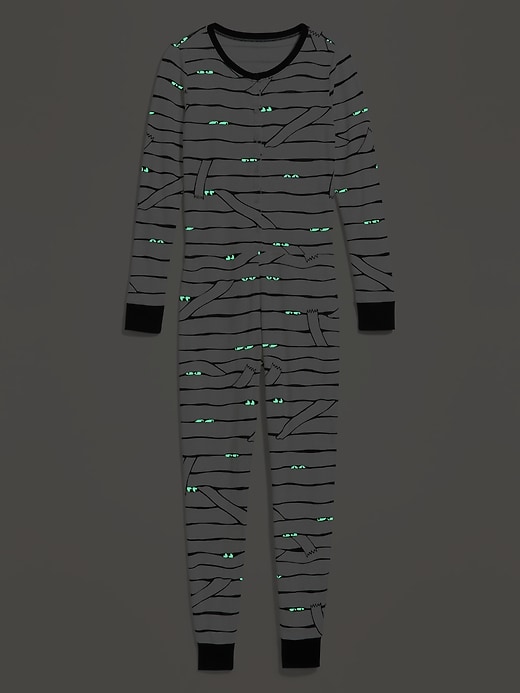 View large product image 2 of 3. Halloween Glow-in-the-Dark Graphic One-Piece Pajamas