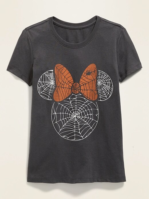 View large product image 1 of 3. Disney© Minnie Mouse Glow-in-the-Dark Halloween Tee for Girls
