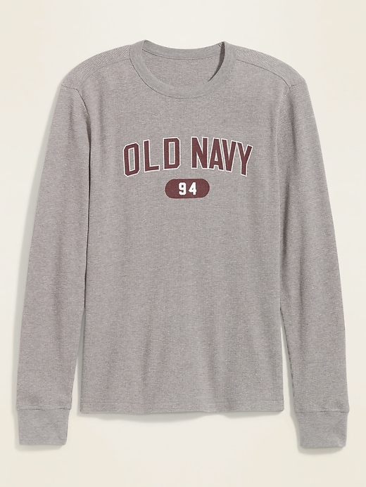 Old Navy Thermal-Knit Logo-Graphic Long-Sleeve Tee for Men. 1
