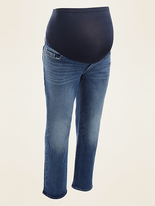 View large product image 1 of 1. Maternity Full-Panel Straight Jeans
