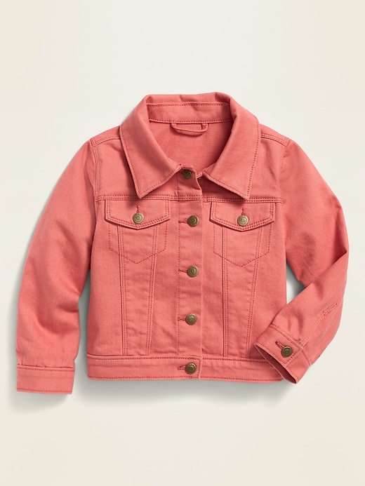View large product image 1 of 1. Unisex Pop-Color Twill Trucker Jacket for Toddler
