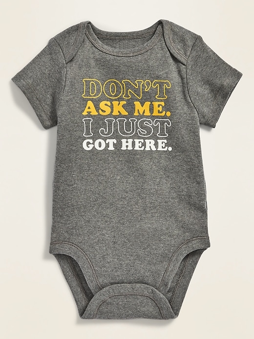 View large product image 1 of 1. Unisex Graphic Short-Sleeve Bodysuit for Baby