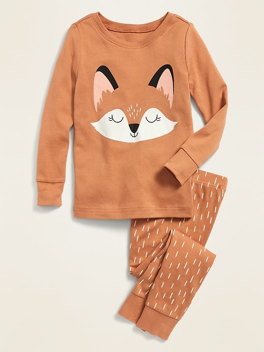 View large product image 1 of 1. Fox-Graphic Pajama Set for Toddler & Baby