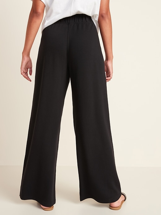 View large product image 2 of 3. High-Waisted Soft-Brushed Wide-Leg Sweatpants
