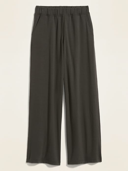 View large product image 2 of 2. High-Waisted Soft-Brushed Wide-Leg Sweatpants