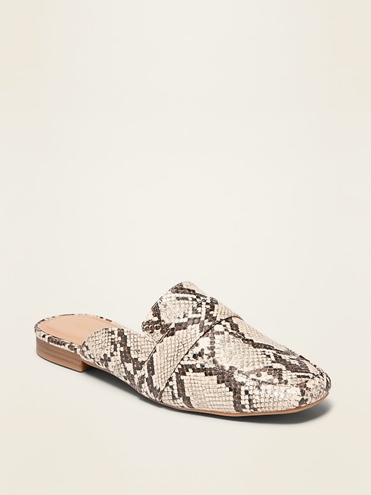 Image number 1 showing, Faux-Leather Driving Mule Flats