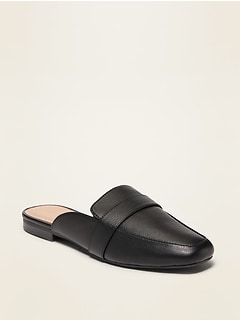 Faux-Leather Driving Mule Flats for 