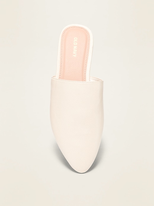 Image number 2 showing, Faux-Leather Mule Almond-Toe Flats