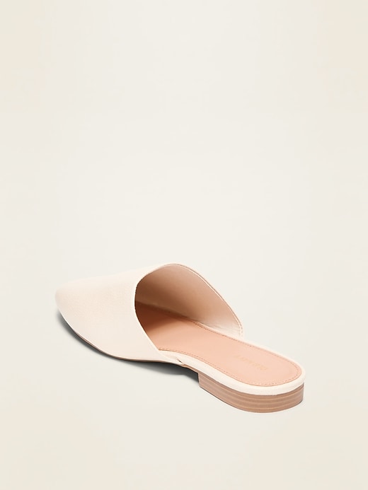 Image number 3 showing, Faux-Leather Mule Almond-Toe Flats