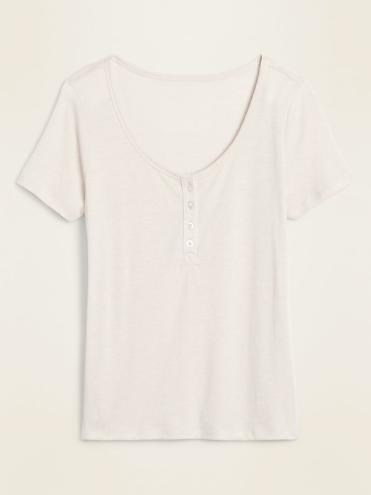 View large product image 2 of 2. Relaxed Scoop-Neck Henley Tee for Women