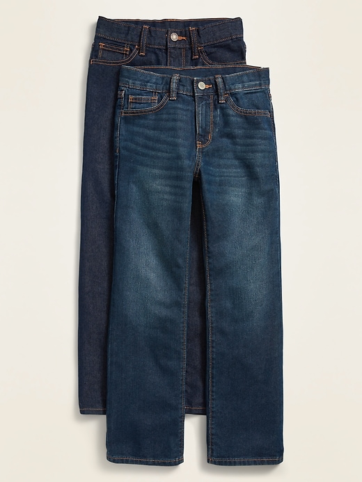 View large product image 1 of 1. Straight Non-Stretch Dark-Wash Jeans 2-Pack For Boys