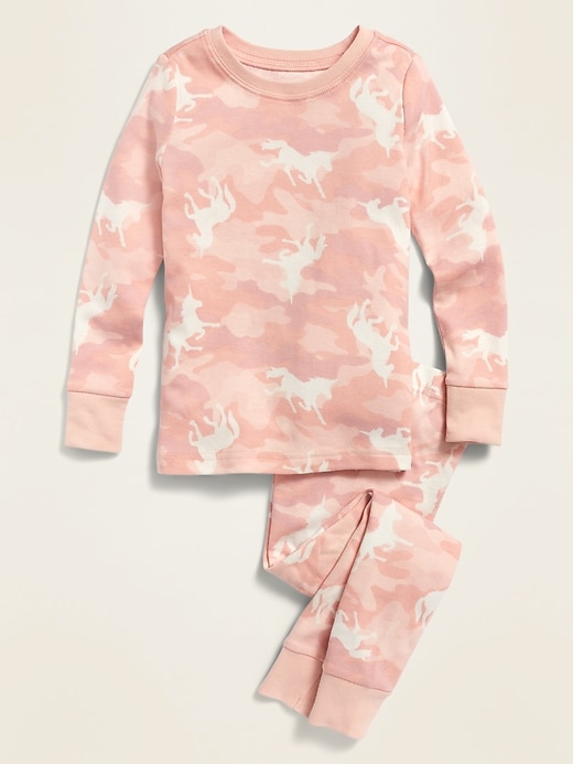 View large product image 1 of 1. Camo Unicorn-Print Pajama Set for Toddler & Baby