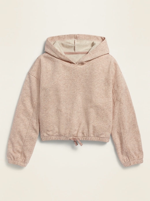 View large product image 1 of 1. Cinched-Hem French Terry Cropped Pullover Hoodie for Girls