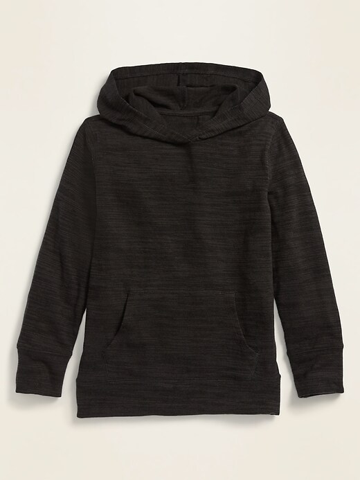 View large product image 1 of 1. Slub-Knit Drop-Shoulder Pullover Hoodie for Girls
