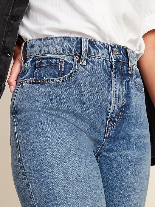 Image number 4 showing, Extra High-Waisted Sky-Hi Straight Rigid Jeans for Women