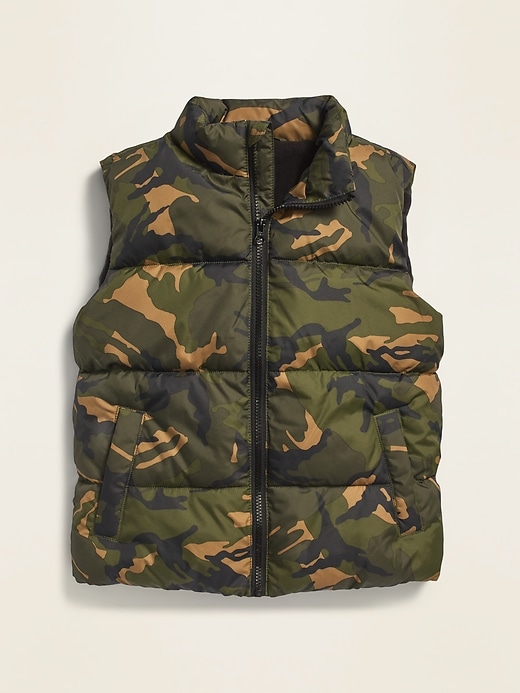 View large product image 1 of 1. Frost-Free Zip-Front Puffer Vest For Boys