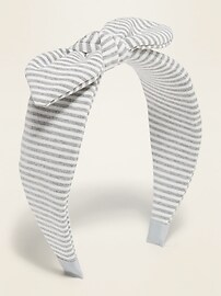 View large product image 3 of 3. Striped Jersey Bow-Tie Headband for Girls