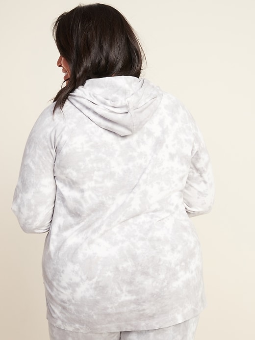 View large product image 2 of 3. Lightweight Specially Dyed Jersey Pullover Plus-Size Hoodie