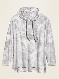 View large product image 3 of 3. Lightweight Specially Dyed Jersey Pullover Plus-Size Hoodie