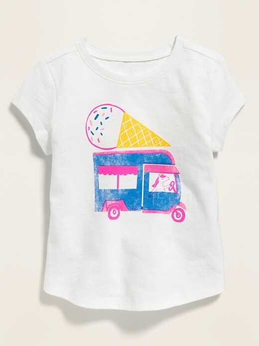 View large product image 1 of 1. Fitted Graphic Scoop-Neck Tee for Toddler Girls
