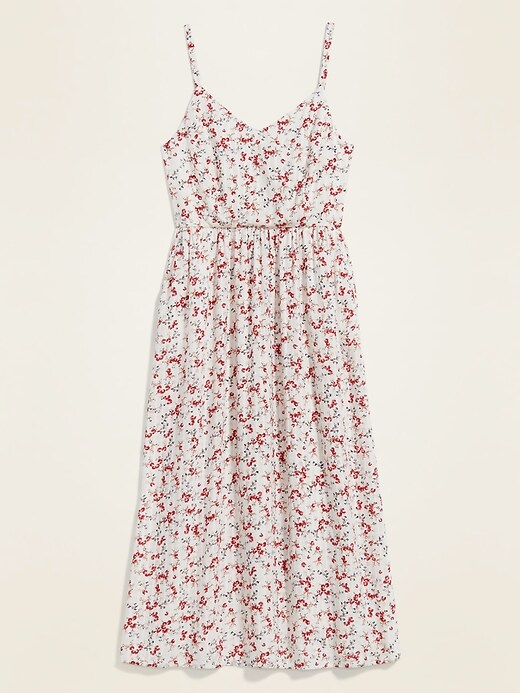 Old Navy Floral-Print Fit & Flare Cami Midi Dress for Women - 610222002