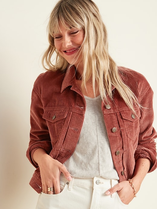 old navy orange corduroy jacket