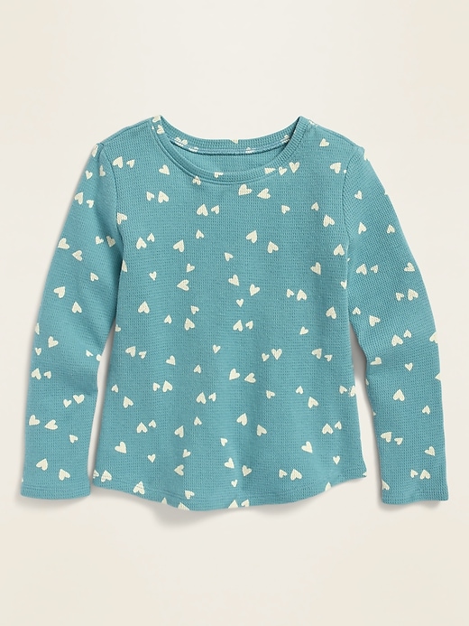 View large product image 1 of 1. Printed Thermal Scoop-Neck Tee for Toddler Girls