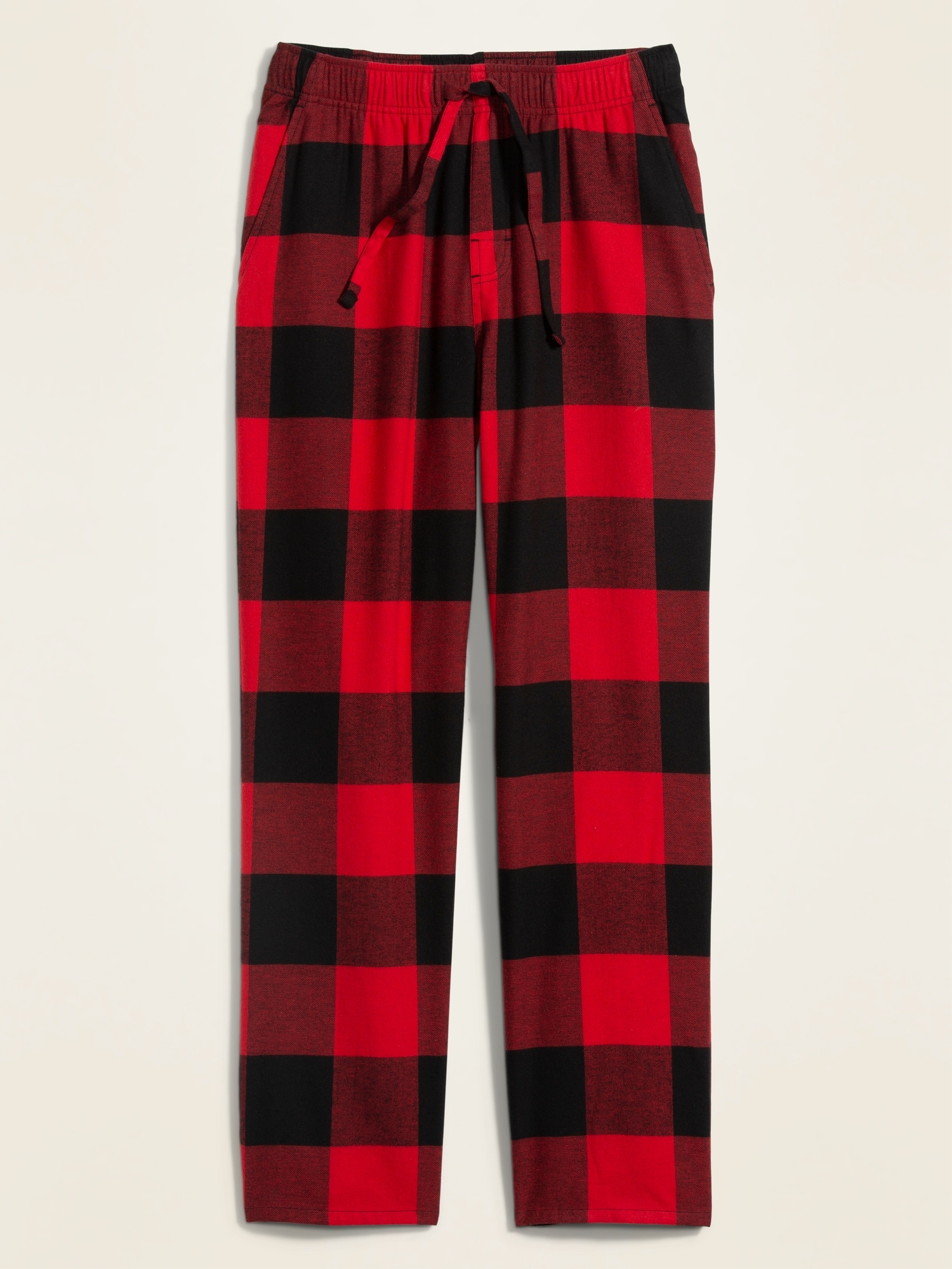 red and navy plaid pants