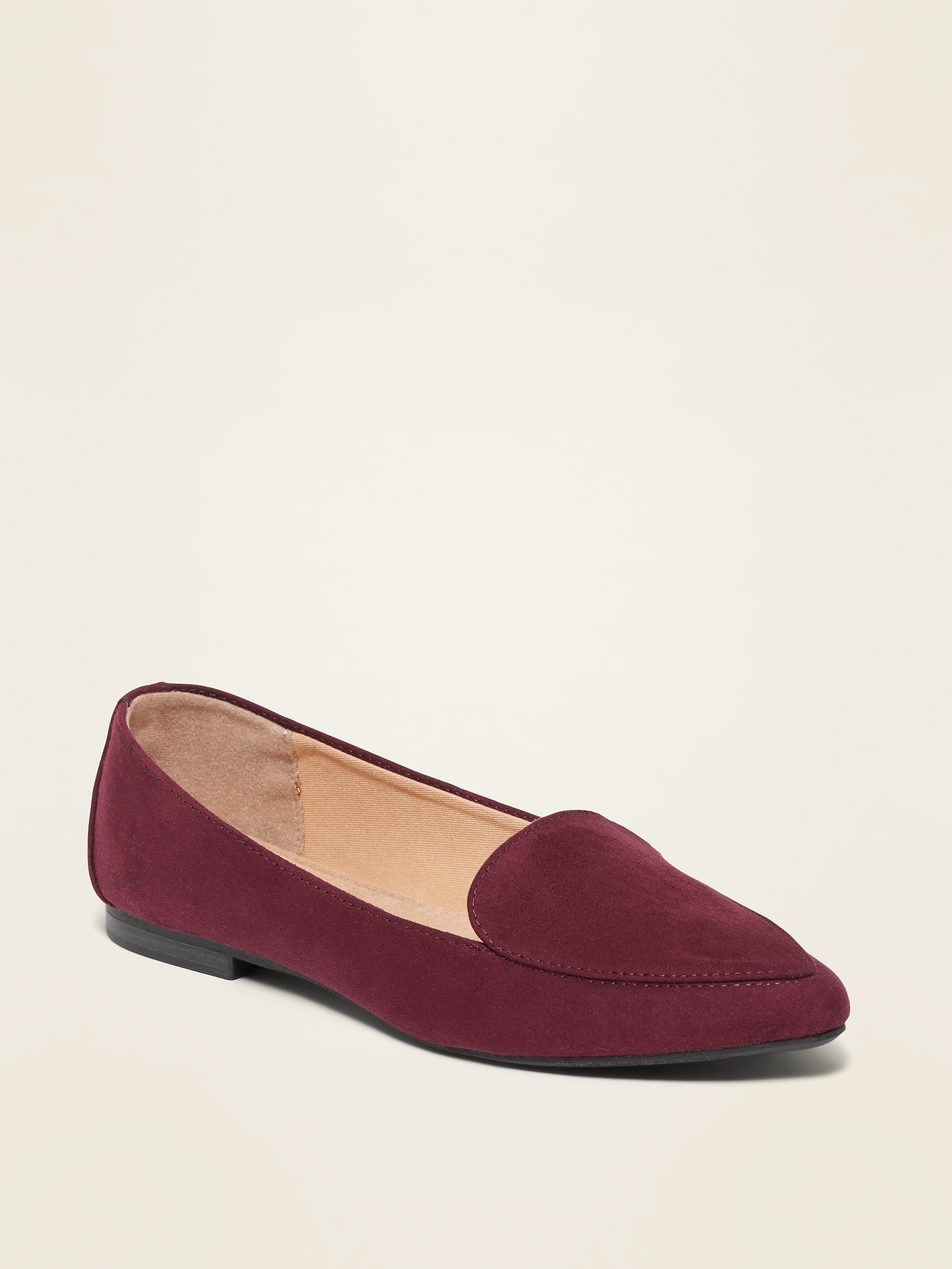 Faux-Suede Pointy-Toe Loafers for Women 