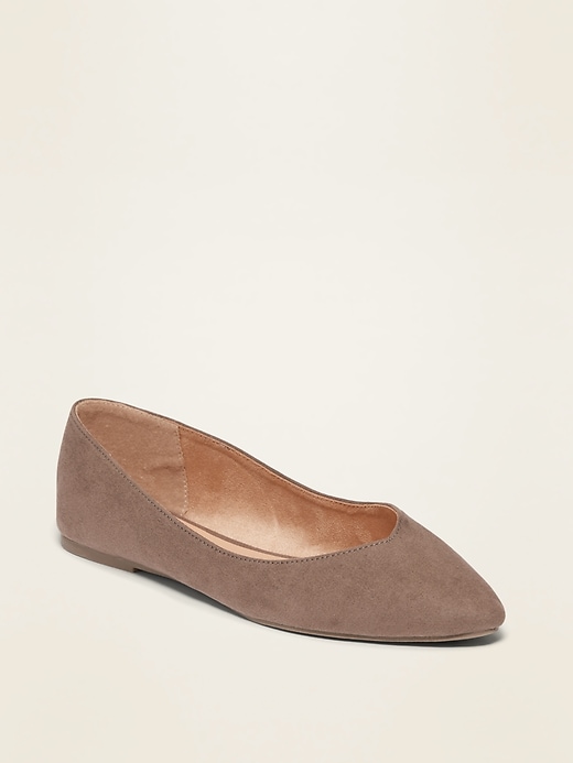 Old Navy Faux-Suede Pointy Ballet Flats for Women. 1