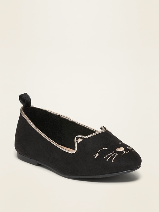 View large product image 1 of 4. Faux-Suede Critter Ballet Flats for Toddler Girls