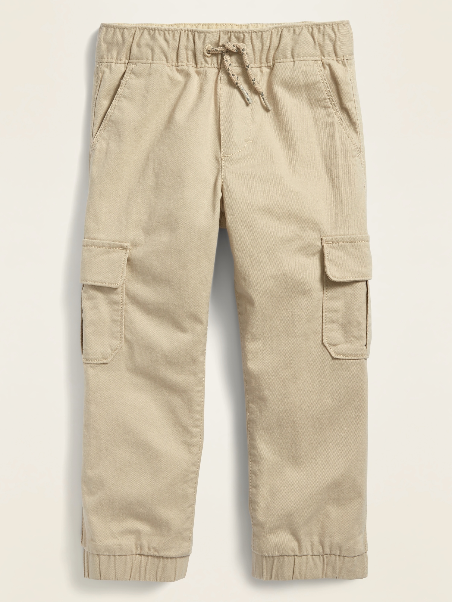 khaki drawstring cargo joggers